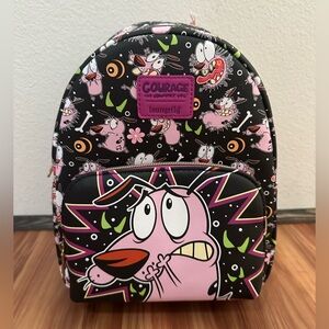 NWT Loungefly Courage the Cowardly Dog Backpack - Black and Pink